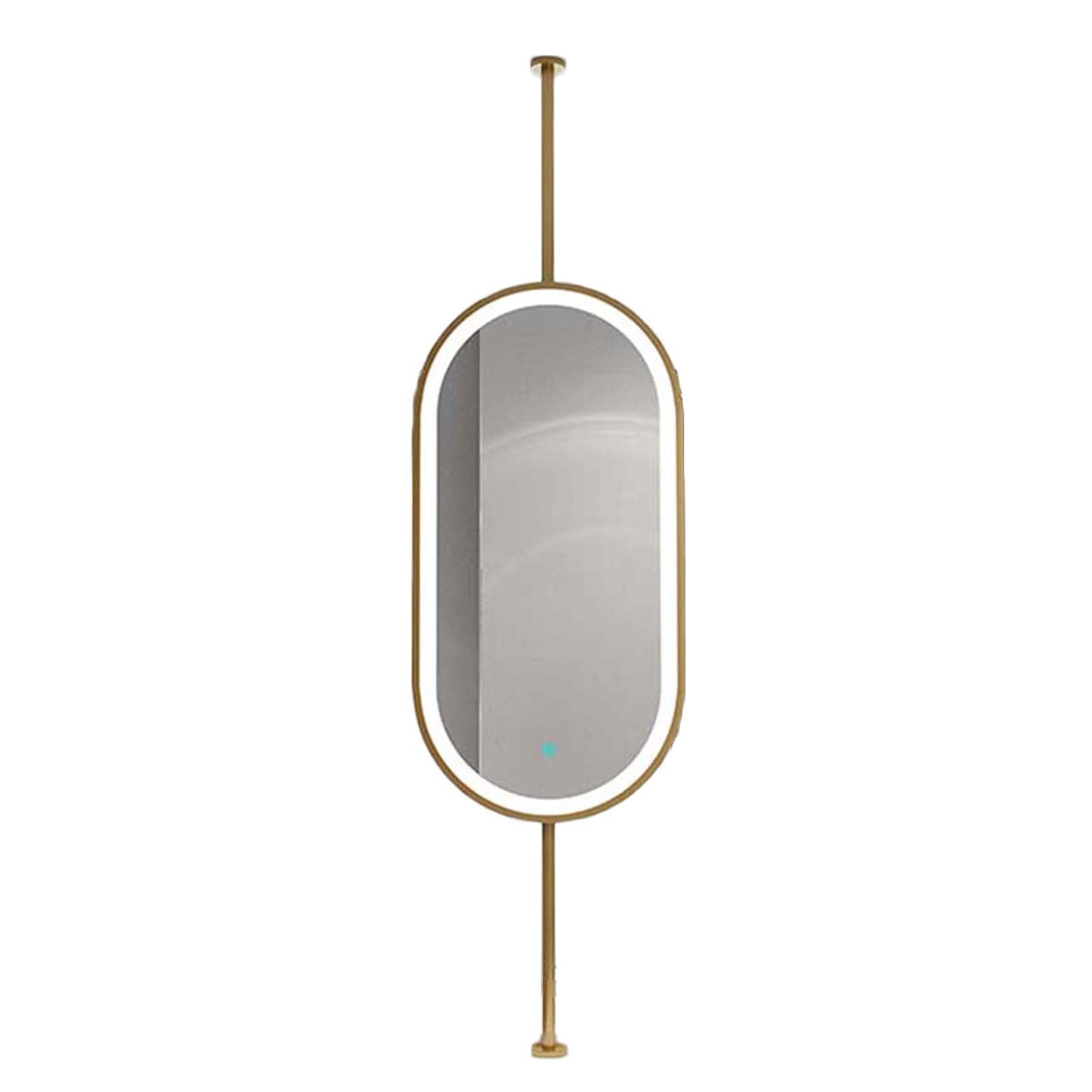SBCGFY Ceiling Hanging Mirror,Floating Makeup Vanity Mirror,Luminous Boom Mirror,Boom Can be Customized,for Home Entryway Bathroom Decorative(Gold 90L x 60W cm)