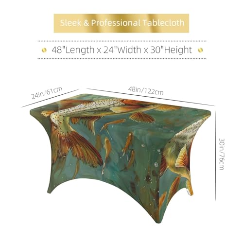 Nappe imprimée poisson 1,2 m élastique et lavable pour table de cuisine