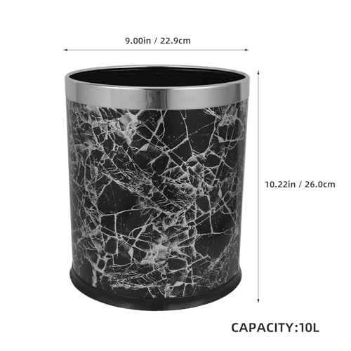 Totority cesto de basura redondo sin tapa 10 l acero inoxidable negro miniatura 6