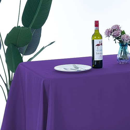 Ascoza 2pack 90x156 Inch Purple Rectangular Tablecloth 8 Feet Table Cloth in Polyester Fabric for Wedding/Banquet/Restaurant/Parties by Ascoza - Image 7