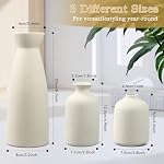 Keramik Vasen 3er-Set, Deco Matte Vasen für Pampasgras Getrocknete Blumen, Vasen Deko Tisch Bücherregal, Bauernhaus rustikale Kaminsims & Bücherregal Dekoration Vasen – Bild 5