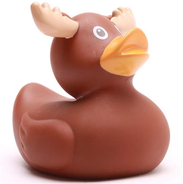 Bath Duck Elk with Rubber Duck Keyring in Set I L 8.5 cm I Squeaky Duck I Gift Scandinavia I Gift USA Travel I Gift Canada