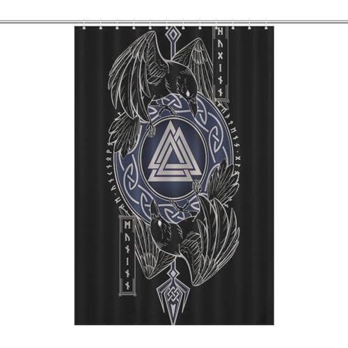 Rideau de douche Viking en polyester imperméable pour salle de bain 122x183cm