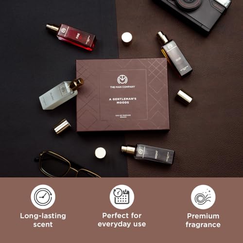 Image of The Man Company Perfume Gift Set for Man 4 X 20ml | Premium Long-Lasting Fragrance EDP - A Gentleman's Moods for Party, Office, Outing and Date | Christmas perfume for Man | Fresh scent for daily office wear