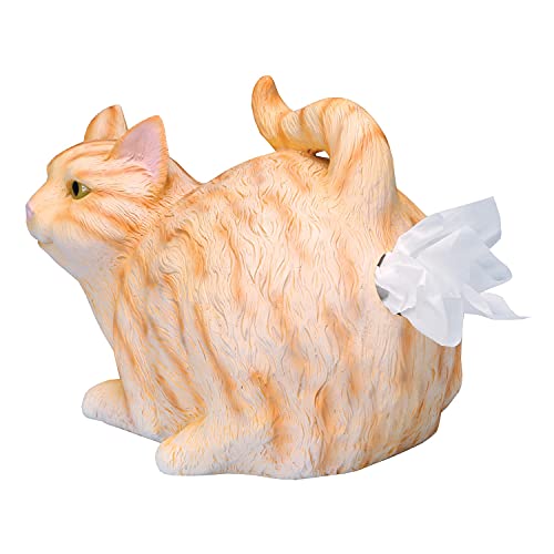 Cat Butt Tissue Holder - Orange Tabby Cat - Fits Square Tissue Box - Resin #TOP4