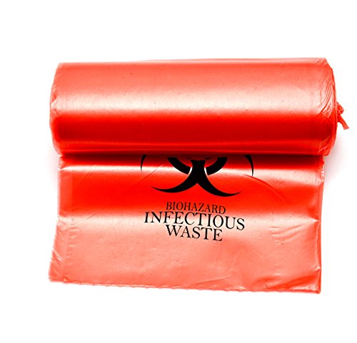 Image of Oakridge Heavy Duty 10 Gallon Biohazard Waste Disposal Bags (Roll of 100) - Professional Grade (Pack of 3)