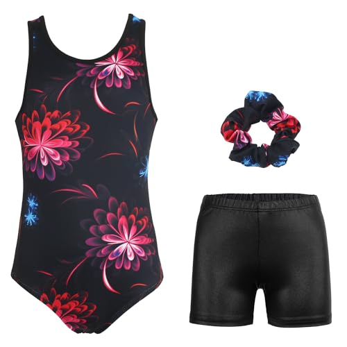 Gymnastics Leotards for Girls with Shorts Sparkly Ballet Dance Activewear