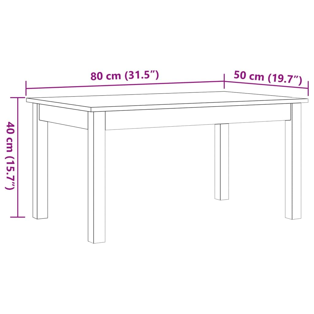 Homgoday Tavolino da caffè marrone cera 80 x 50 x 40 cm in legno di pino massiccio, tavolino da tè per soggiorno, sala d'accoglienza degli ospiti, camera da letto e ufficio