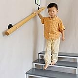 TBHOME Hölzerne Handläufe Zuhause Kindergarten Leitplanke Korridor Gegen Die Wand Treppenhandlauf Indoor Villa Bau Loft Ältere Frauen Kind Rutschfestes Treppengeländer/1,6Ft/50 cm
