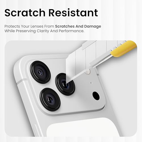 Image of CASEGEAR Clear Pro Camera Lens Protector Compatible With iPhone 17 Pro Max | HD Clarity | Scratch Resistant | Complete Coverage | Easy Installation | Black