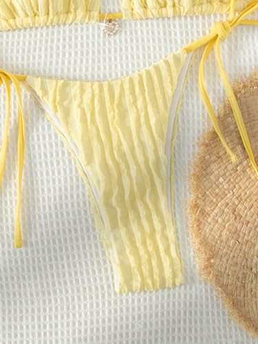 SHENHE Women's 2 Piece Swimsuit Floral Print Halter Tie Side Triangle Bikini Set4