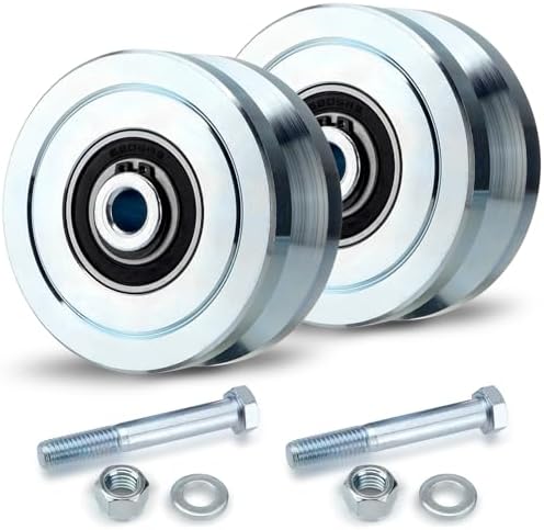 4" V Groove Gate Wheels, 3000LBS Solid Sliding V Groove Wheels