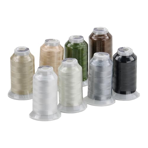 Image of ELEMENT Neutral Color Pack | Tray of 8 spools | Machine Embroidery Thread | 1000m | 40 wt | Glossy | Compatible with Brother Babylock Janome Singer Pfaff Husqvarna Bernina Sewing Machines