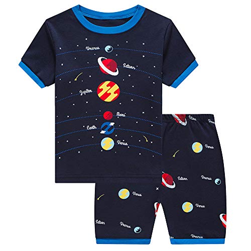 Little Boys Pajamas Short Set for Toddler Summer Clothes Train Dinosaur Sleepwear Cotton 2 Piece Kids Pjs Size 1-10 Years