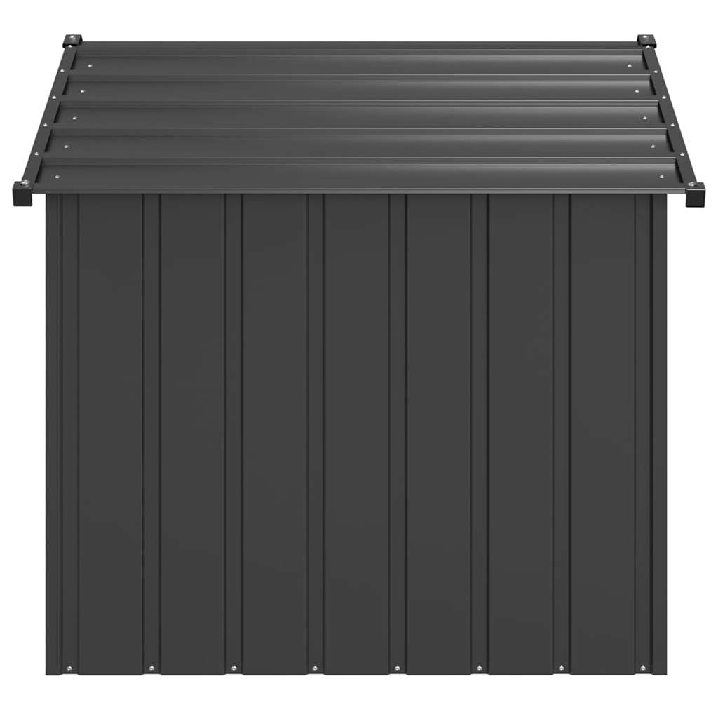Chenil d'extérieur pour Chien, Enclos Niche Cage pour Chien Métal Niche pour Chien avec Toit Noir 131x101x102 cm Acier galvanisé