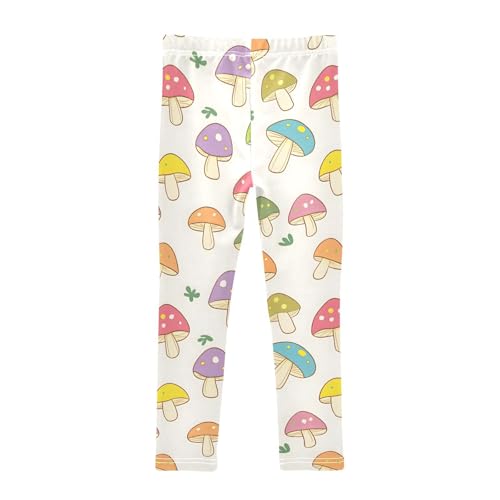 Colorful Mushroom Girls Leggings Ultra Soft Compression Yoga Gym Pants for Kids 4-10T2