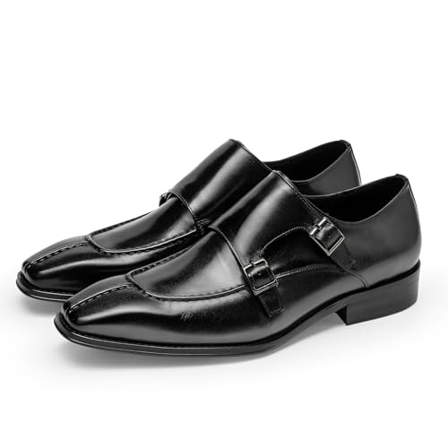 Loafers for Men - Genuine Leather Monk Strap Shoes | Double Buckle Dress Shoes for Business & Formal Occasions2