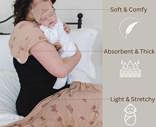 Leyl&Ari Newborn Essentials | Swaddle Blanket Burp Cloth Hat Set (Daises/Butterflies) (Cactus Set) #TOP4