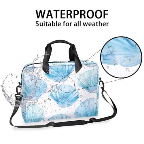 Bolso para Laptop Acuarela Azul Concha de Mar miniatura 2
