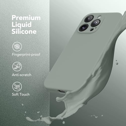 Image of Magnetic for iPhone 13 Pro Max Case, Compatible with MagSafe, [Full Camera Protection][Screen Protector] Silicone Shockproof Protective Phone Case for iPhone 13 Pro Max 6.7 inch, Calke Green