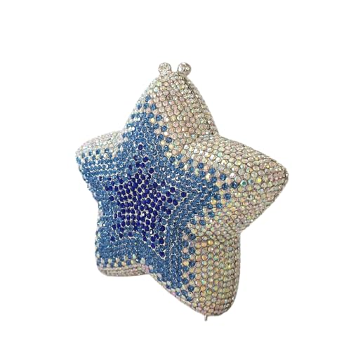 Image of Women Rhinestone Star Shape Clutch Purse Unique Crystal Evening Bag Luxury Chain Handbag for Wedding Cocktail Party | Rhinestone