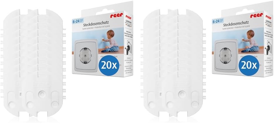 Reer, SteckdosenSchutz schraubbar das Original vom Erfinder, weiß, 20 Stück (2er Pack)