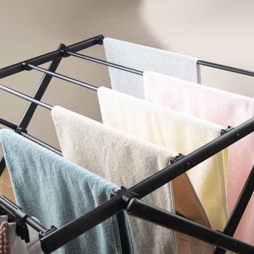 YUBELLES 3-Tier Foldable Clothes Drying Rack - Portable and Collapsible Laundry Rack for Indoor and Outdoor Use, Piano Black - Image 7
