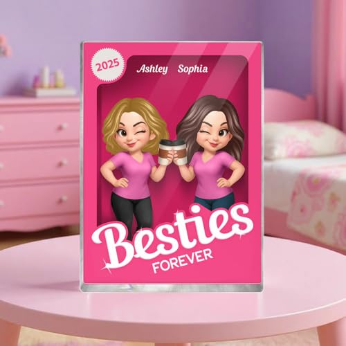 Bestie Bond 3D Personalized Acrylic Block - Fun Custom Character Plaque for Friends - Image 4