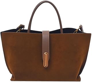 Suede Tote Bags for Women Retro Top-Handle Crossbody Shoulder Bag Handbags Purses Satchel for Travel Work