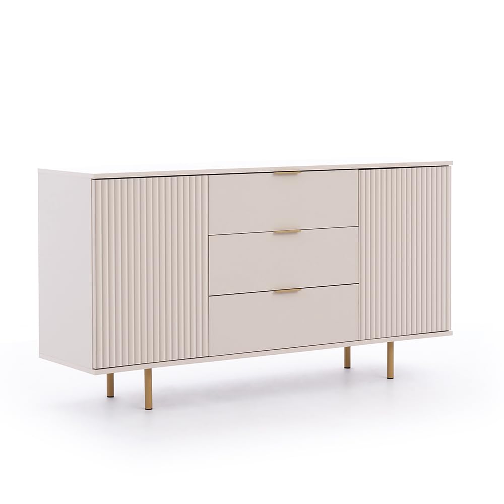 Lomadox Wohnmöbel Set Wohnwand Kaschmir 3-teilig modern 1 Sideboard, 1 Couchtisch, 1 Highboard