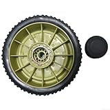 Kit de roues de rechange avant et arrière pour tondeuse à gazon Honda HR214 HRU214 HRU215 en métal et plastique de 200 mm de diamètre pour un fonctionnement sans couture (roue avant)