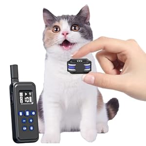 Lightest Cat Training Collar No Shock(5-15lb), 2000ft Range Vibrating Cat Collar, IPX7 Waterproof Cat Training Collar with Remote, only Sound and Vibration Collar for Training Cats Small Dogs