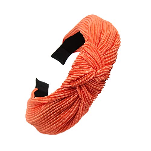 Top Knotted Turban Headbands satin Twist Head Piece Ladies Retro Bow Tie Hairband Elastic Wide Statement Hair Hoop Head wear Hair Accessories for Women Girls