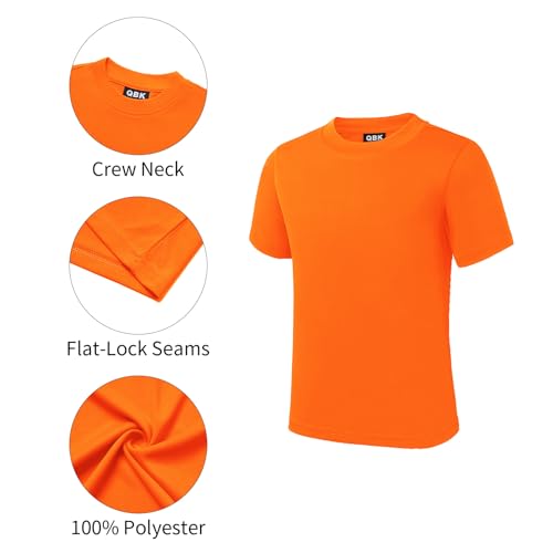 Image of QBK 2T to Youth Neon Shirt Kids UPF 50+ Dry Fit Athletic Short Sleeve Rash Guard T Shirts for Boys Girls Sports Undershirt