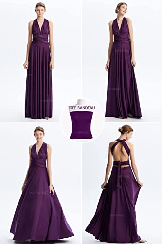 Image of Multi-Way Wrap Infinity Maxi Dress for Bridesmaids & Wedding Guest | 31 Colors for All Wedding Themes, One Size & Plus, 1 Dress for Any Events, Evening, Prom, Gala, Non-See-Through, Wrinkle-Free