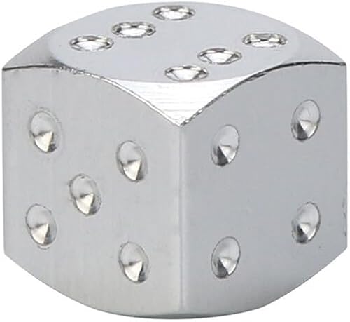 Miniatura 2 de Tapas de vástago de válvula de neumático de dados  Paquete de 4 tapas de válvula de neumático de automóvil de aleación de aluminio, a prueba de