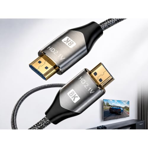 Cabo HDMI 2.1 8K 4K 120Hz 48Gbps Ultra High Speed Blindado 2 Metros