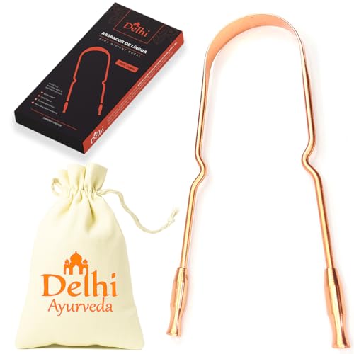 Raspador Limpador de Língua 100% Cobre - Delhi Ayurveda - Higiene Bucal