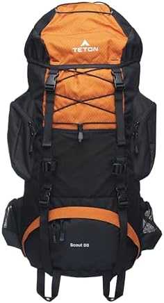 Teton 55L Scout Internal Frame Backpack for Hiking, Camping, Back...