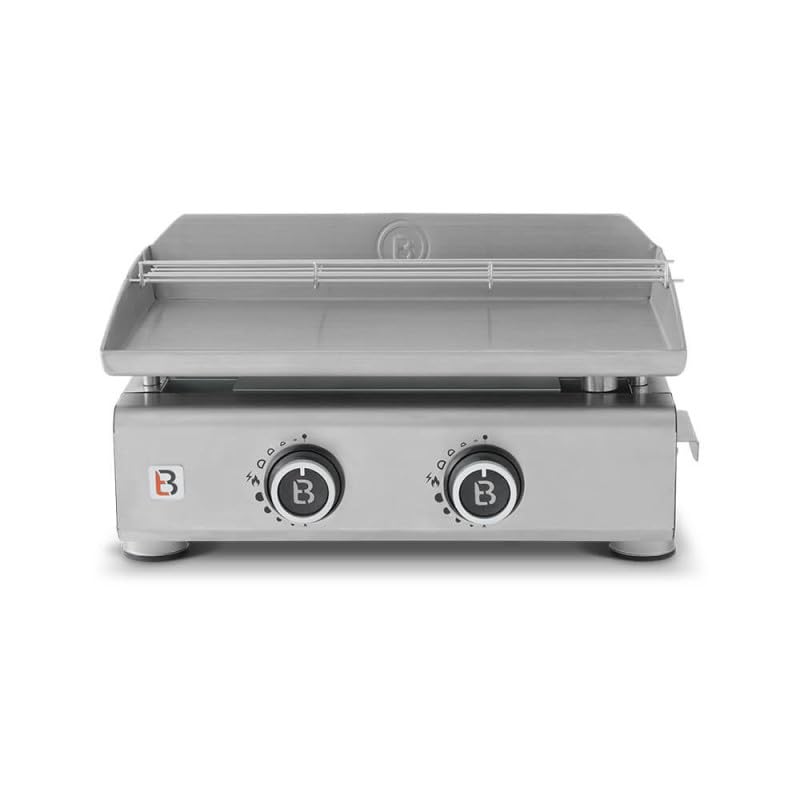 BRASERO BY FAVEX Plancha gaz inox 2 feux plaque inox 5 mm 5,3 kW 52 x 34 cm