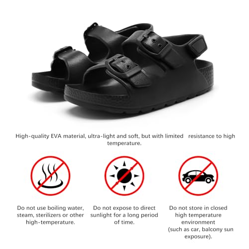 Image of ChayChax Toddler Boys Girls Double Buckle Sandals Children's Adjustable Back Strap Water Sandal
