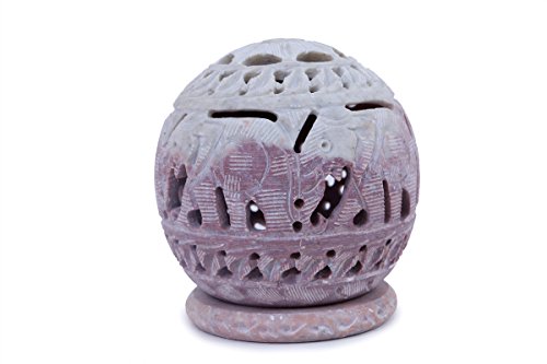 Kolambas Gorara - Portavelas en forma de bola de piedra, tamaño pequeño, decoración para el hogar, manualidades corporativas, regalo