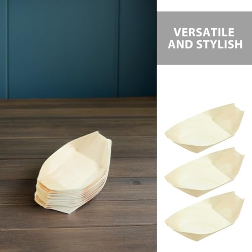 Platos desechables de madera para sushi, 200 unidades miniatura 7