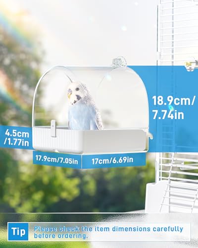 BUCATSTATE Hanging Bird Bath for Cage, 3 in 1 Multifunction Bird Bath/Bowl/House, Bird Cage Accessories Suitable for Small to Medium Birds, Like Lovebirds, Finches, Parakeets, Mannikin - Image 3