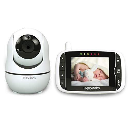 2020 Upgraded Video Baby Monitor with Camera and Audio,HelloBaby Remote Pan-Tilt-Zoom Night Version & Temperature Sensor, 2 Way Audio