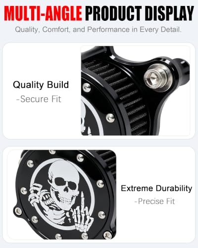 Image of TDZ 2PC Air Cleaner Intake Filter Kit for 2004-2022 Harley Sportster Iron 883 Dark Custom XL883 XL1200 XL1200L XL1200X Forty Eight