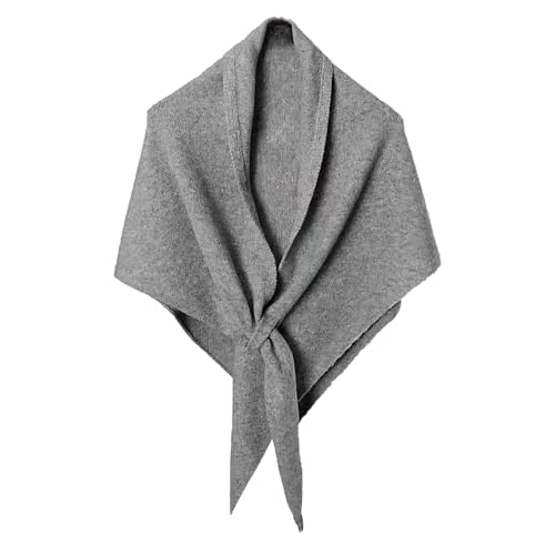 Bufandas Para Mujer | Chal Suave Bufanda Pañuelo Para Mujeres | Accesorio Triangular Color Sólido Para Cubrir Cuello Eventos Noche Fiestas Viajes Playa Boda Navidad Otoño Oficinas, Gris claro