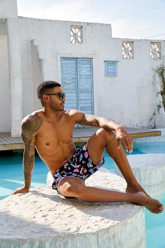 Cozople Men's Swim Trunks with Compression Liner 5.5" Inseam Quick Dry Bathing Suit Boxer Brief Lined Swim Shorts Swimwear4