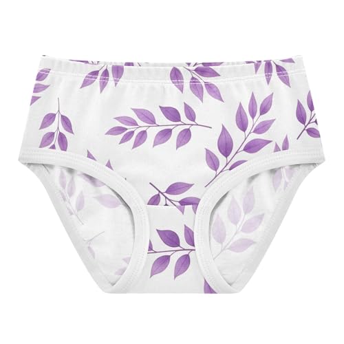 Toddlers Underwear Floral 2t Cotton Little Girl Panties Funny Briefs Girls Undies Watercolor Flowers Purple Floral