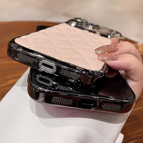 Housse cuir iPhone 14 Pro rose anti-choc et anti-glisse - 2